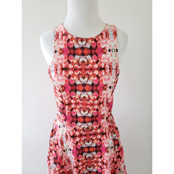 Revolve Naven Jackie Kaleidoscope Fit & Flare Floral Rose Pink Dress Women 4 - Picture 5 of 11